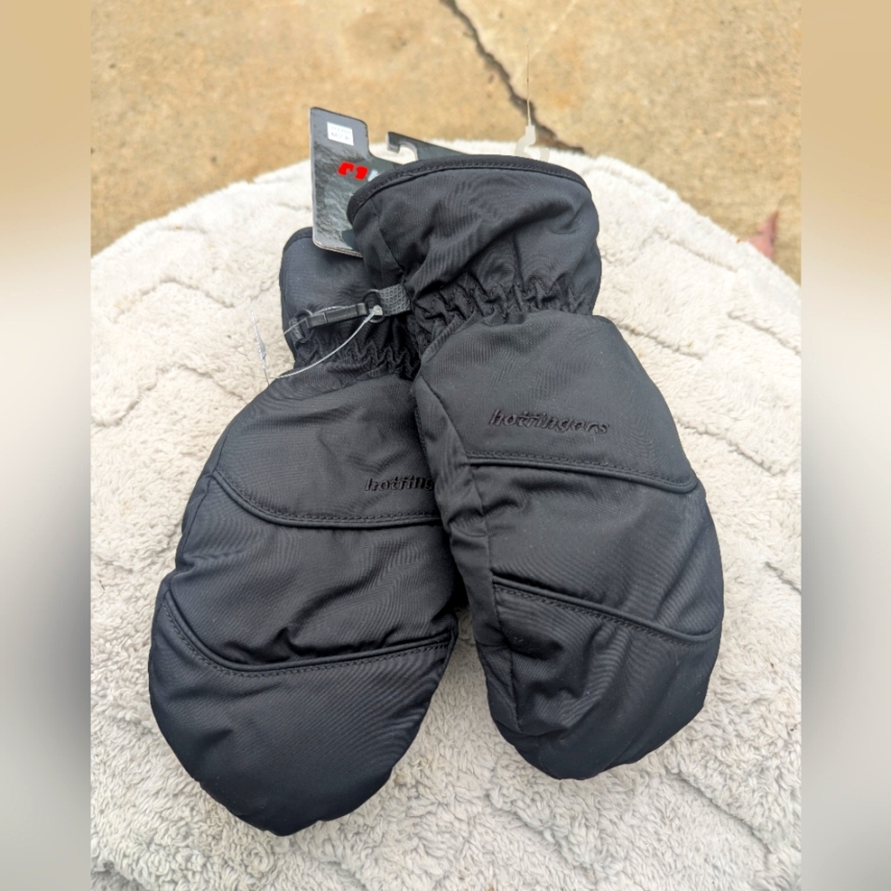 Youth Medium 7-8 Hot fingers Black Winter Ski Gloves Mittens NWT